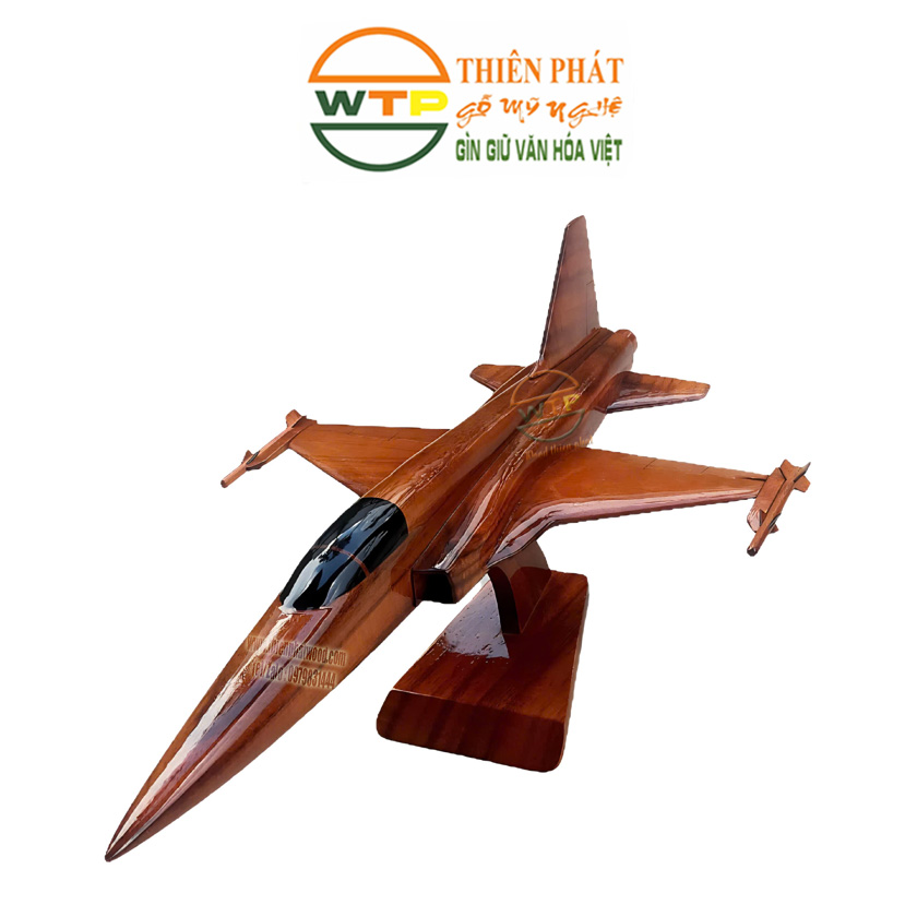 Mô hình máy bay F-16 Fighting Falcon bằng gỗ tái hiện thiết kế mạnh mẽ và linh hoạt của dòng tiêm kích nổi tiếng